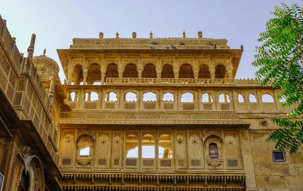 Antiguo Palacio Piedra Arenisca Jaisalmer Fort Jaisalmer Antiguo Centro Comercial — Foto de Stock