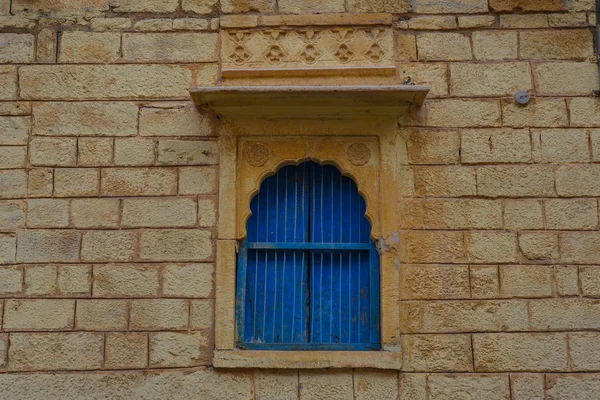 Ventana Madera Casa Antigua Jaisalmer India — Foto de Stock