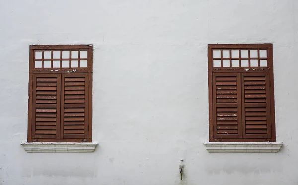 Ventanas Madera Edificio Antiguo George Town Malasia —  Fotos de Stock