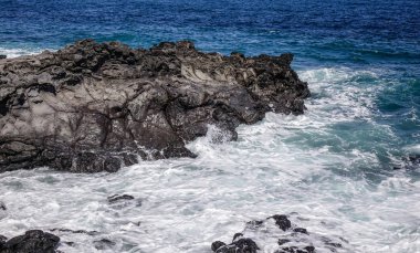 Güzel deniz ve cliff Jeju Adası, Güney Kore.