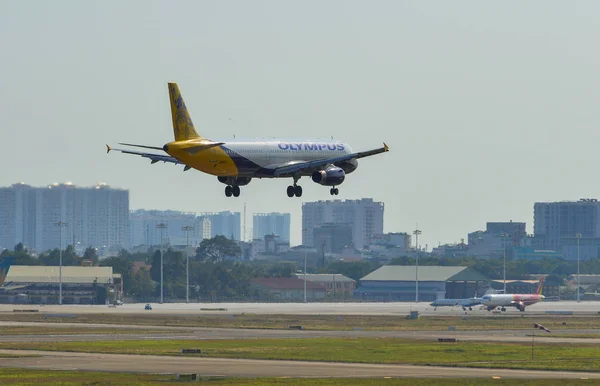Saigon Vietnam Feb 2019 Airbus A321 Airplane Olympus Airways Landing — Stock Photo, Image