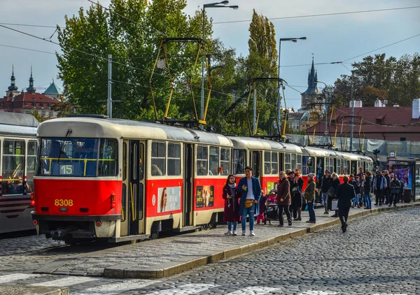 Praha Česko Říjen 2018 Retro Tramvají Staré Město Pražské Praha — Stock fotografie