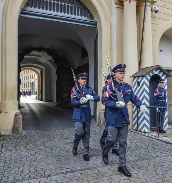 Prague Tchèque Octobre 2018 Changement Garde Château Prague Tchèque Est — Photo