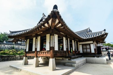 Seoul, Güney Kore - Eylül 15, 2016. Budist tapınağı (pagoda) Seoul, Güney Kore. Budizm aslında Kore'ye eski Qin 372 içinde kullanılmaya başlandı.