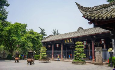 Chengdu, Çin - 20 Ağustos 2016. Chengdu, Çin antik tapınak. Güneybatı Çin Sichuan eyaletinin Chengdu başkentidir.