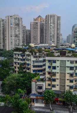 Chengdu, Çin - 20 Ağustos 2016. Chengdu, Çin apartmanlar. Güneybatı Çin Sichuan eyaletinin Chengdu başkentidir.