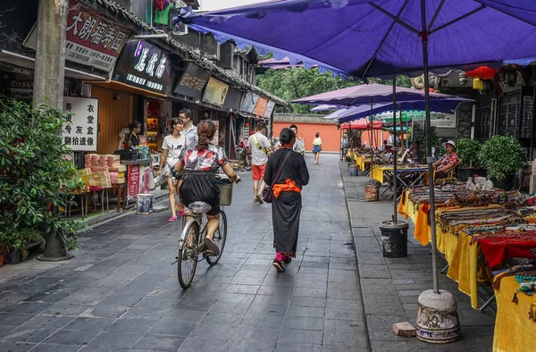 Chengdu Çin Ağustos 2016 Nsanlar Chengdu Çin Için Eski Şehir — Stok fotoğraf