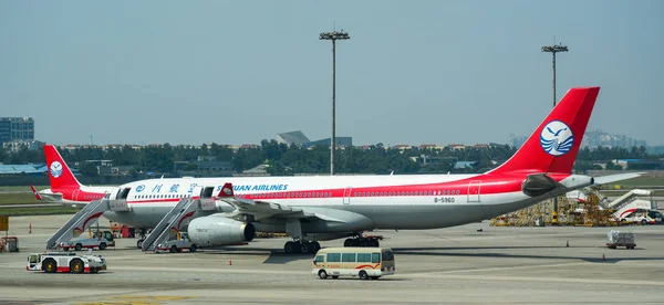 Chengdu Chine Août 2016 Avion Airbus A330 300 Sichuan Airlines — Photo