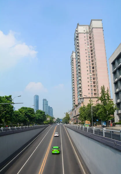 Chengdu Kina Aug 2016 Gatan Chengdu Kina Chengdu Huvudstad Sydvästra — Stockfoto