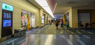 Tokyo, Japonya - 20 Mayıs 2017. Tokyo, Japonya'da Haneda Havaalanı iç. Haneda Tokyo 1978 kadar hizmet birincil Uluslararası Havaalanı oldu.