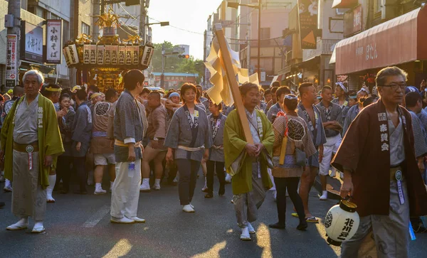 Τόκιο Ιαπωνία Μαΐου 2017 Πομπή Του Φεστιβάλ Matsuri Mikoshi Στο — Φωτογραφία Αρχείου