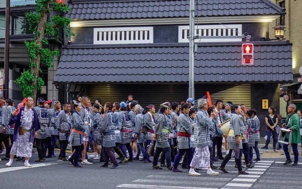Tóquio Japão Maio 2017 Procissão Festival Mikoshi Matsuri Tóquio Japão — Fotografia de Stock