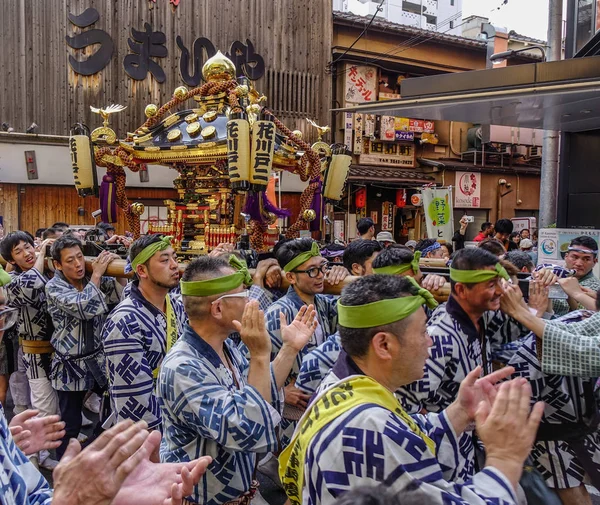 Tóquio Japão Maio 2017 Procissão Festival Mikoshi Matsuri Tóquio Japão — Fotografia de Stock