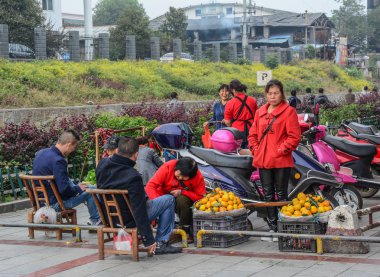 Satıcılar sokakta Hunan, Çin