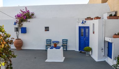 Santorini Island, Yunanistan tipik ev