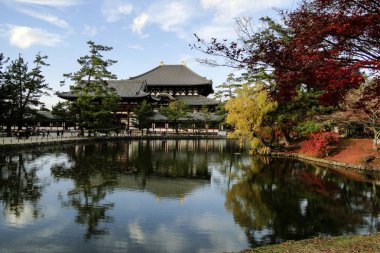 Todaiji Tapınağı sonbaharda nara, Japonya