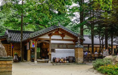 Korean traditional house or Hanok clipart