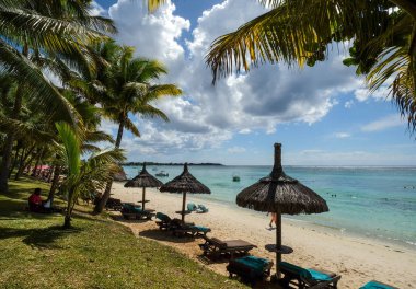 mauritius Adası'nın deniz manzarası 