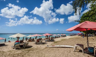 mauritius Adası'nın deniz manzarası 