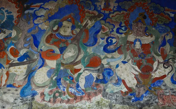 Bóg malowanie na ścianie starożytnej świątyni — Zdjęcie stockowe