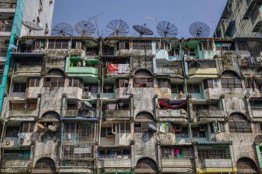 Yangon, Myanmar eski daireler 