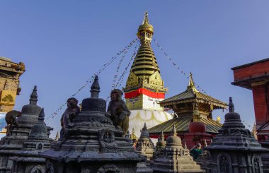 Swayambhunath tapınağın büyük Stupa 