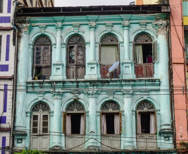 Yangon, Myanmar eski daireler 