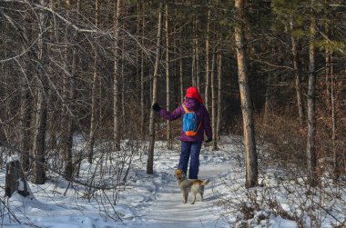 İnsanlar derin orman kışın 