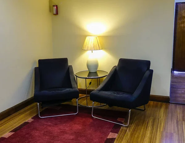 Amchairs at waiting room of luxury hotel — Stock Photo, Image