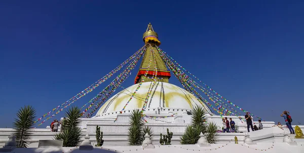 加的松的boudhanath stupa，侄子 — 图库照片