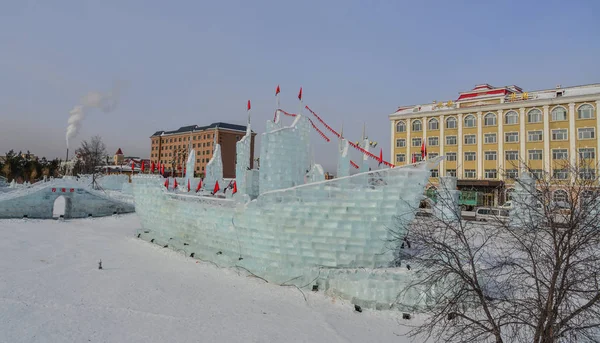 Buz ve kar heykel Harbin, Çin — Stok fotoğraf