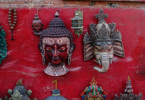 Sprzedaż pamiątek w Kathmandu, Nepal — Zdjęcie stockowe