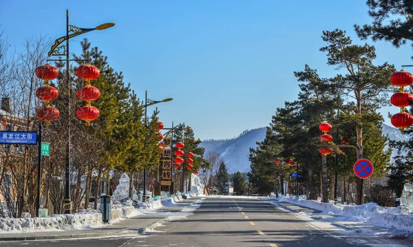ハルビン、中国の冬の通り — ストック写真