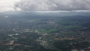 Dalat, Vietnam'daki kırsal alan havadan görünümü 