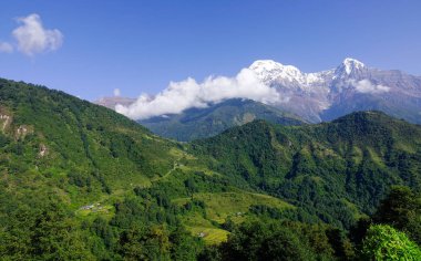 Karda güzel dağ zirvesi