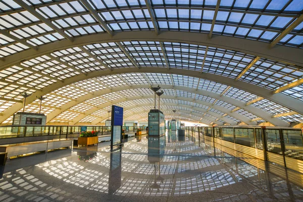 Estação ferroviária no Aeroporto de Pequim, China — Fotografia de Stock