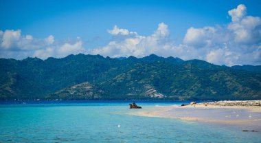Lombok Adası, Endonezya'nın deniz manzarası 