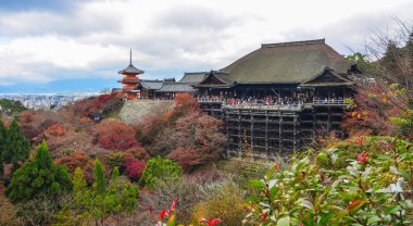 Kyoto sonbaharda Kiyomizu Tapınağı, Japonya