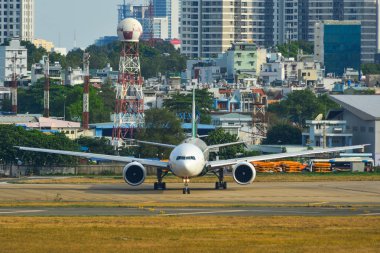 Havaalanında Taksilemek yolcu uçak 