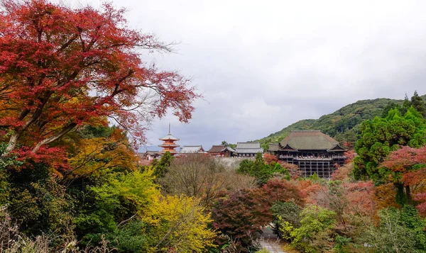 Kyoto sonbaharda Kiyomizu Tapınağı, Japonya — Stok fotoğraf