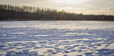 Mohe County, Çin 'in kış manzarası 