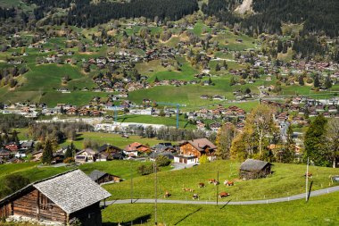 Grindelwald, İsviçre'de dağ kasabası. Grindelwald Avrupa'nın ilk turistik tatil beldelerinden biriydi..