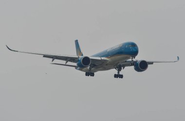Saygon, Vietnam - 11 Mayıs 2019. Vn-A888 Vietnam Havayolları Airbus A350-900 Tan Son Nhat Havaalanı (Sgn iniş).