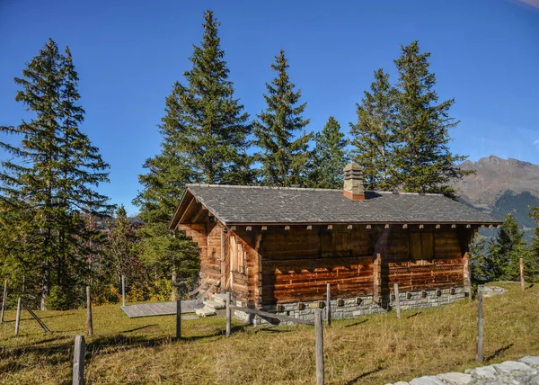 Uma Casa Montanha Grindelwald Suíça Grindelwald Foi Dos Primeiros Resorts — Fotografia de Stock