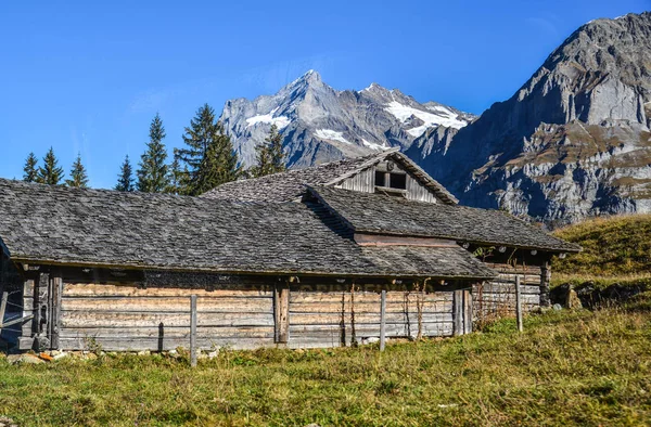 Een Berghuis Grindelwald Zwitserland Grindelwald Een Van Eerste Toeristische Resorts — Stockfoto