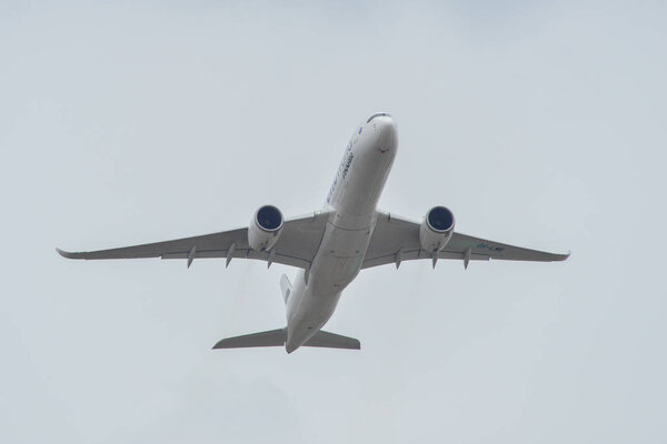 Tokyo, Japan - Apr 17, 2019. Finnair OH-LWB Airbus A350-900 (OneWorld Livery) taking-off from Narita Airport (NRT).