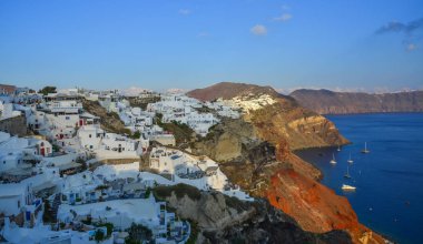 Manzara güzel Santorini Adası. Santorini hedef düğün ve balayı için en popüler Adaları biridir.