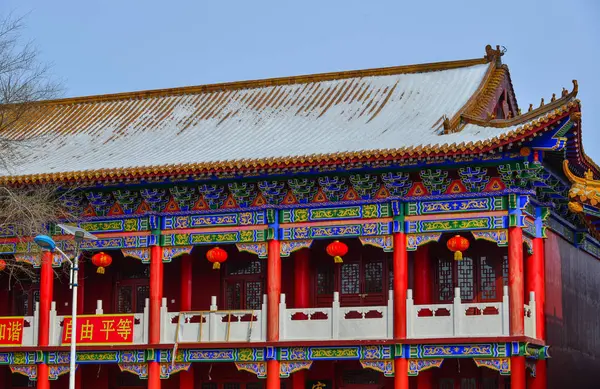Harbin China Feb 2018 Teil Des Chinesischen Tempels Harbin China — Stockfoto