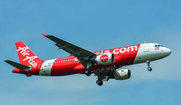 Kuala Lumpur Malesia Maggio 2018 Airbus A320 Airasia Atterra All — Foto Stock