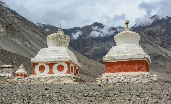 Estupa Blanca Del Templo Budista Tibetano Ladakh India — Foto de Stock